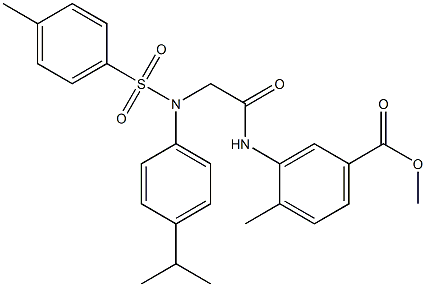 methyl 3-[({4-isopropyl[(4-methylphenyl)sulfonyl]anilino}acetyl)amino]-4-methylbenzoate Struktur