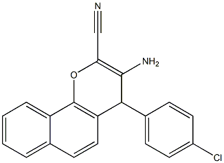 3-amino-4-(4-chlorophenyl)-4H-benzo[h]chromene-2-carbonitrile Struktur