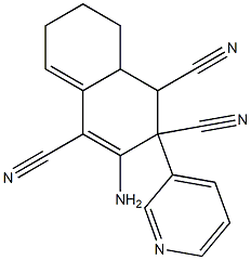 3-amino-2-(3-pyridinyl)-1,2,6,7,8,8a-hexahydro-1,2,4-naphthalenetricarbonitrile Struktur