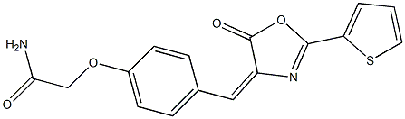 2-{4-[(5-oxo-2-thien-2-yl-1,3-oxazol-4(5H)-ylidene)methyl]phenoxy}acetamide Struktur