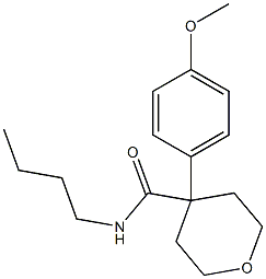 N-butyl-4-(4-methoxyphenyl)tetrahydro-2H-pyran-4-carboxamide Struktur