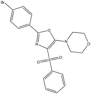 4-[2-(4-bromophenyl)-4-(phenylsulfonyl)-1,3-oxazol-5-yl]morpholine Struktur