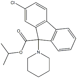 isopropyl 2-chloro-9-(1-piperidinyl)-9H-fluorene-9-carboxylate Struktur