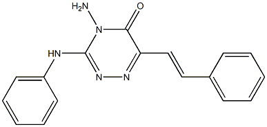 4-amino-3-anilino-6-(2-phenylvinyl)-1,2,4-triazin-5(4H)-one Struktur