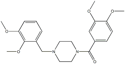 1-(3,4-dimethoxybenzoyl)-4-(2,3-dimethoxybenzyl)piperazine Struktur