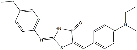 5-[4-(diethylamino)benzylidene]-2-[(4-ethylphenyl)imino]-1,3-thiazolidin-4-one Struktur