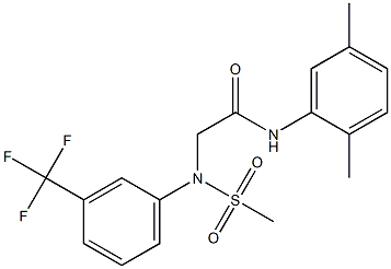 N-(2,5-dimethylphenyl)-2-[(methylsulfonyl)-3-(trifluoromethyl)anilino]acetamide Struktur