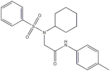 2-[cyclohexyl(phenylsulfonyl)amino]-N-(4-methylphenyl)acetamide Struktur