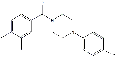 1-(4-chlorophenyl)-4-(3,4-dimethylbenzoyl)piperazine Struktur