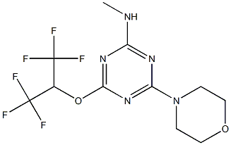 N-methyl-N-{4-(4-morpholinyl)-6-[2,2,2-trifluoro-1-(trifluoromethyl)ethoxy]-1,3,5-triazin-2-yl}amine Struktur