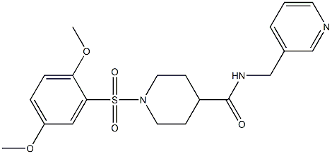 1-[(2,5-dimethoxyphenyl)sulfonyl]-N-(3-pyridinylmethyl)-4-piperidinecarboxamide Struktur