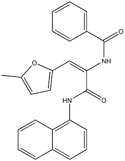 N-{2-(5-methyl-2-furyl)-1-[(1-naphthylamino)carbonyl]vinyl}benzamide Struktur