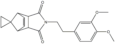 4-[2-(3,4-dimethoxyphenyl)ethyl]-spiro[4-azatricyclo[5.2.1.0~2,6~]dec[8]ene-10,1'-cyclopropane]-3,5-dione Struktur