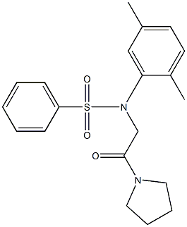 N-(2,5-dimethylphenyl)-N-[2-oxo-2-(1-pyrrolidinyl)ethyl]benzenesulfonamide Struktur