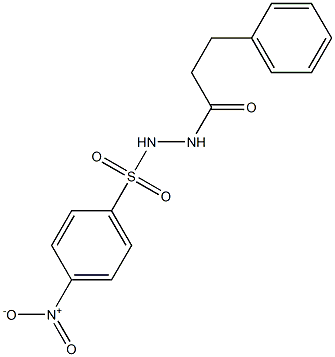 4-nitro-N'-(3-phenylpropanoyl)benzenesulfonohydrazide Struktur