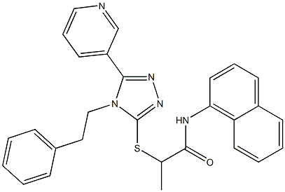 N-(1-naphthyl)-2-{[4-(2-phenylethyl)-5-(3-pyridinyl)-4H-1,2,4-triazol-3-yl]sulfanyl}propanamide Struktur