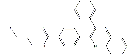 N-(3-methoxypropyl)-4-(3-phenyl-2-quinoxalinyl)benzamide Struktur