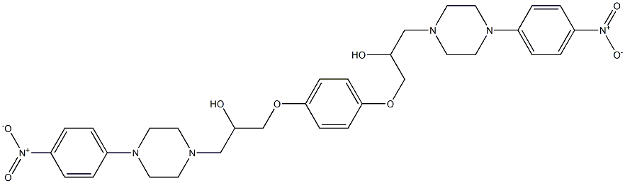 1-{4-[2-hydroxy-3-(4-{4-nitrophenyl}-1-piperazinyl)propoxy]phenoxy}-3-(4-{4-nitrophenyl}-1-piperazinyl)-2-propanol Struktur