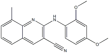 2-(2,4-dimethoxyanilino)-8-methyl-3-quinolinecarbonitrile Struktur