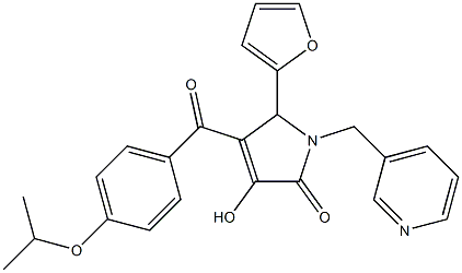 5-(2-furyl)-3-hydroxy-4-(4-isopropoxybenzoyl)-1-(3-pyridinylmethyl)-1,5-dihydro-2H-pyrrol-2-one Struktur