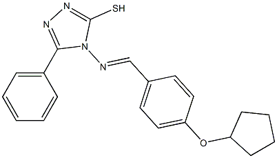 4-{[4-(cyclopentyloxy)benzylidene]amino}-5-phenyl-4H-1,2,4-triazol-3-yl hydrosulfide Struktur