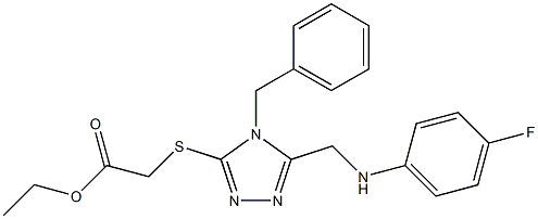 ethyl ({4-benzyl-5-[(4-fluoroanilino)methyl]-4H-1,2,4-triazol-3-yl}sulfanyl)acetate Struktur