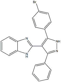 2-[5-(4-bromophenyl)-3-phenyl-1H-pyrazol-4-yl]-1H-benzimidazole Struktur