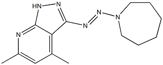 3-(1-azepanyldiazenyl)-4,6-dimethyl-1H-pyrazolo[3,4-b]pyridine Struktur