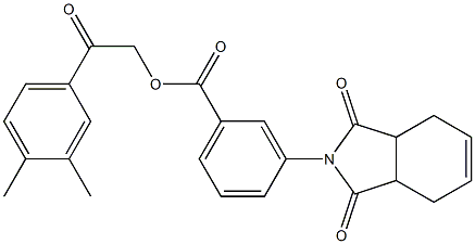 2-(3,4-dimethylphenyl)-2-oxoethyl 3-(1,3-dioxo-1,3,3a,4,7,7a-hexahydro-2H-isoindol-2-yl)benzoate Struktur