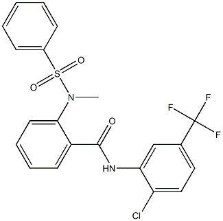 N-[2-chloro-5-(trifluoromethyl)phenyl]-2-[methyl(phenylsulfonyl)amino]benzamide Struktur