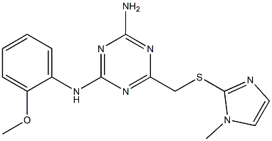 N-(4-amino-6-{[(1-methyl-1H-imidazol-2-yl)sulfanyl]methyl}-1,3,5-triazin-2-yl)-N-(2-methoxyphenyl)amine Struktur