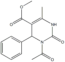 methyl 3-acetyl-6-methyl-2-oxo-4-phenyl-1,2,3,4-tetrahydro-5-pyrimidinecarboxylate Struktur