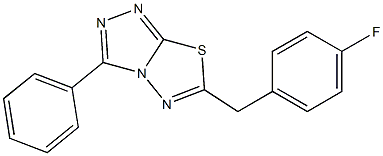 6-(4-fluorobenzyl)-3-phenyl[1,2,4]triazolo[3,4-b][1,3,4]thiadiazole Struktur