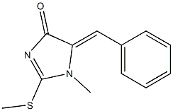 5-benzylidene-1-methyl-2-(methylsulfanyl)-1,5-dihydro-4H-imidazol-4-one Struktur