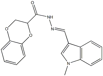 N'-[(1-methyl-1H-indol-3-yl)methylene]-2,3-dihydro-1,4-benzodioxine-2-carbohydrazide Struktur