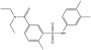 3-[(3,4-dimethylanilino)sulfonyl]-N,N-diethyl-4-methylbenzamide Struktur