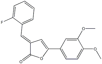 5-(3,4-dimethoxyphenyl)-3-(2-fluorobenzylidene)-2(3H)-furanone Struktur