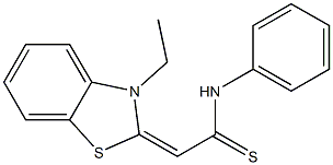 2-(3-ethyl-1,3-benzothiazol-2(3H)-ylidene)-N-phenylethanethioamide Struktur