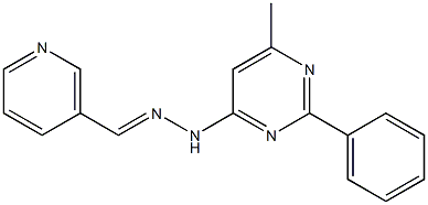 nicotinaldehyde (6-methyl-2-phenyl-4-pyrimidinyl)hydrazone Struktur