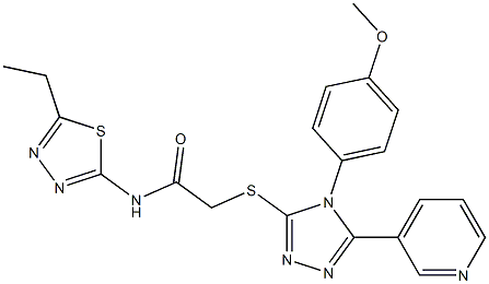 N-(5-ethyl-1,3,4-thiadiazol-2-yl)-2-({4-[4-(methyloxy)phenyl]-5-pyridin-3-yl-4H-1,2,4-triazol-3-yl}sulfanyl)acetamide Struktur