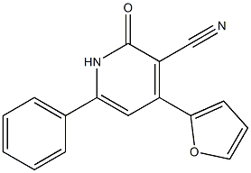 4-(2-furyl)-2-oxo-6-phenyl-1,2-dihydro-3-pyridinecarbonitrile Struktur