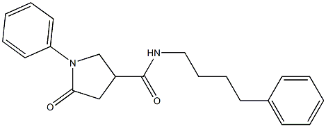 5-oxo-1-phenyl-N-(4-phenylbutyl)-3-pyrrolidinecarboxamide Struktur