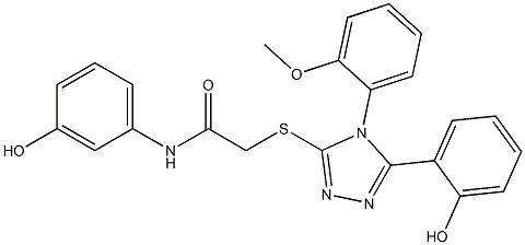 N-(3-hydroxyphenyl)-2-{[5-(2-hydroxyphenyl)-4-(2-methoxyphenyl)-4H-1,2,4-triazol-3-yl]sulfanyl}acetamide Struktur