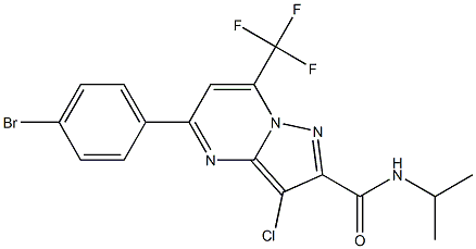 5-(4-bromophenyl)-3-chloro-N-isopropyl-7-(trifluoromethyl)pyrazolo[1,5-a]pyrimidine-2-carboxamide Struktur