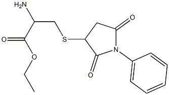 ethyl 2-amino-3-[(2,5-dioxo-1-phenyl-3-pyrrolidinyl)sulfanyl]propanoate Struktur