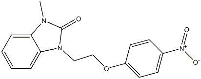 1-(2-{4-nitrophenoxy}ethyl)-3-methyl-1,3-dihydro-2H-benzimidazol-2-one Struktur