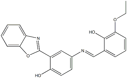 2-(1,3-benzoxazol-2-yl)-4-[(3-ethoxy-2-hydroxybenzylidene)amino]phenol Struktur