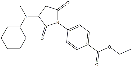 ethyl 4-{3-[cyclohexyl(methyl)amino]-2,5-dioxo-1-pyrrolidinyl}benzoate Struktur