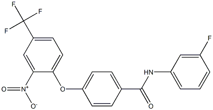 N-(3-fluorophenyl)-4-[2-nitro-4-(trifluoromethyl)phenoxy]benzamide Struktur