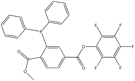 1-Methyl-4-(pentafluorophenyl)-2-(diphenylphosphino)-1,4-benzenedicarboxylate Struktur